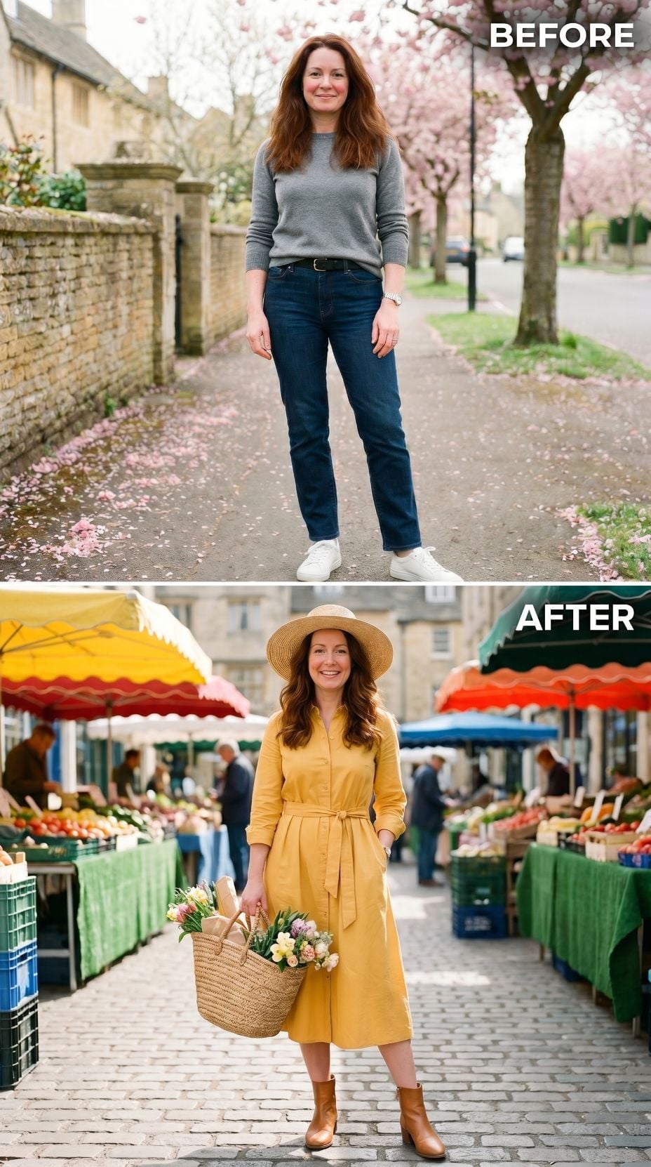 Gray Sweater to Golden Shirtdress: What Showing Up for Yourself Actually Looks Like