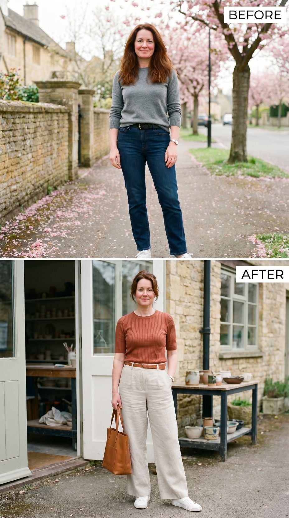 Rust Ribbed Knit, Wide Linen Trousers, and the Belt That Tied It Together