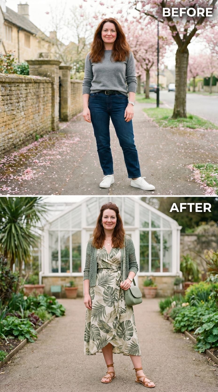 Gray Sweater Gone, Tropical Wrap In — the Greenhouse Finished the Argument