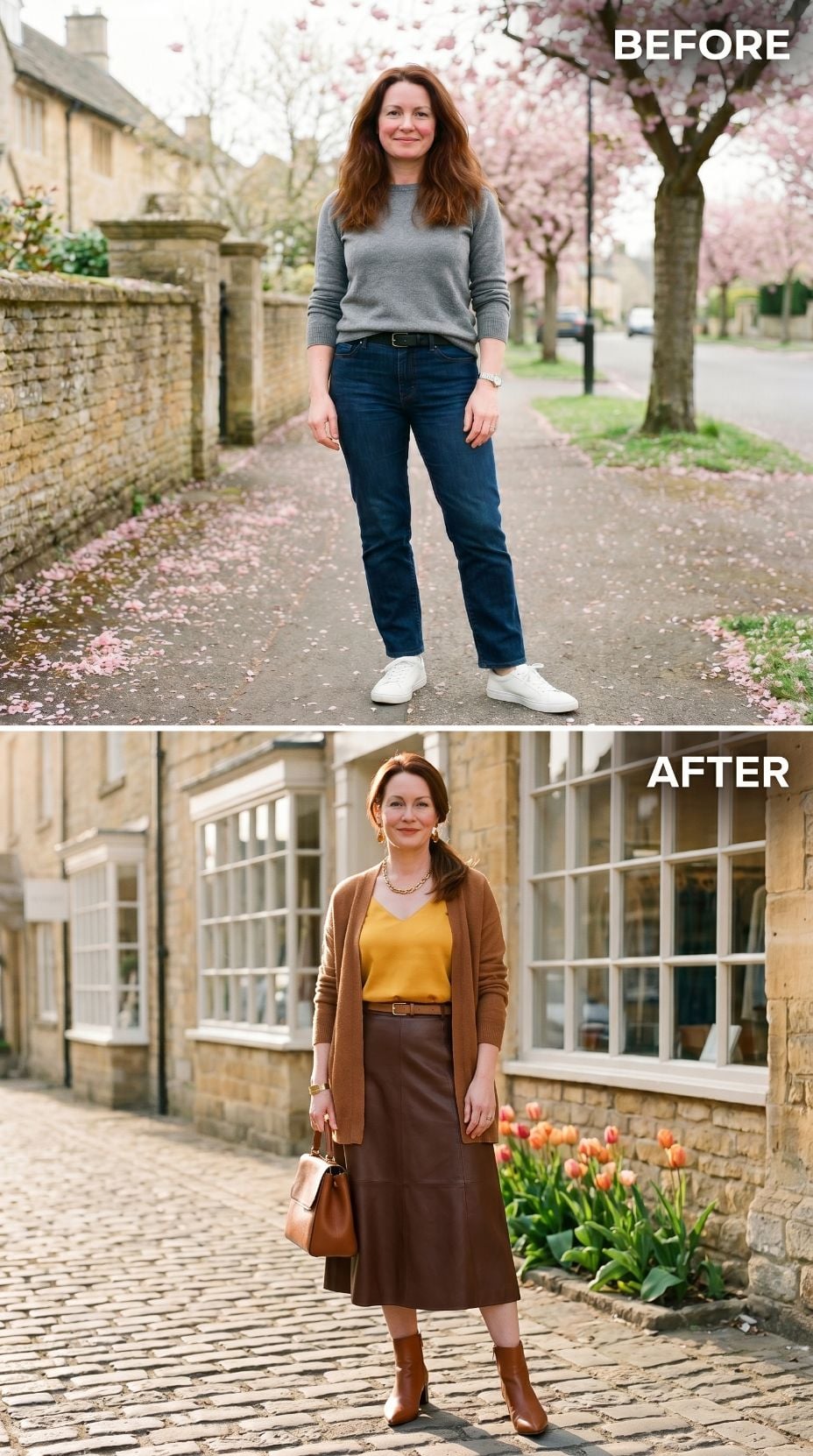 Mustard Silk, a Brown Leather Midi, and the Cardigan That Finally Made Sense