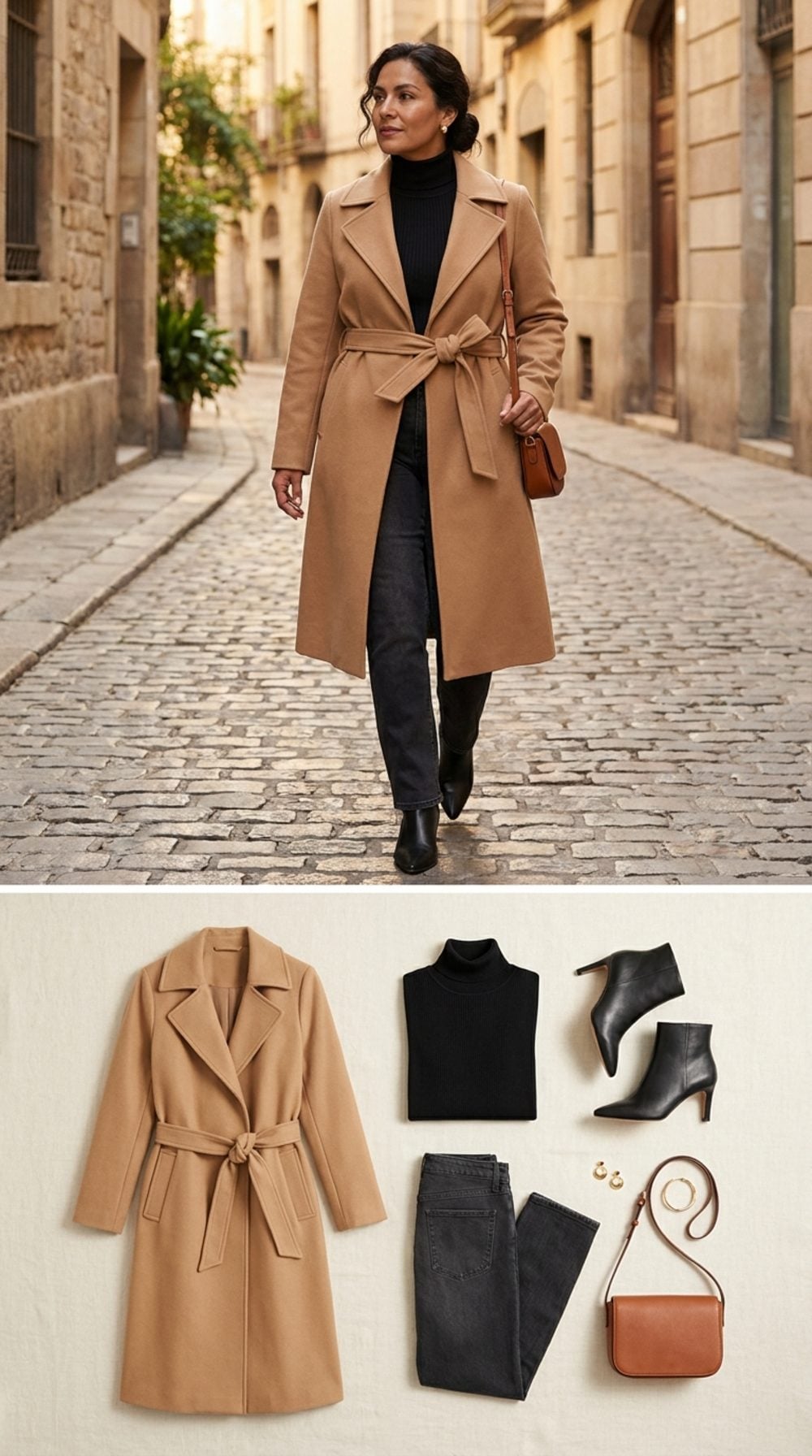 The Camel Trench Tied at the Waist: Dark Column, Total Control