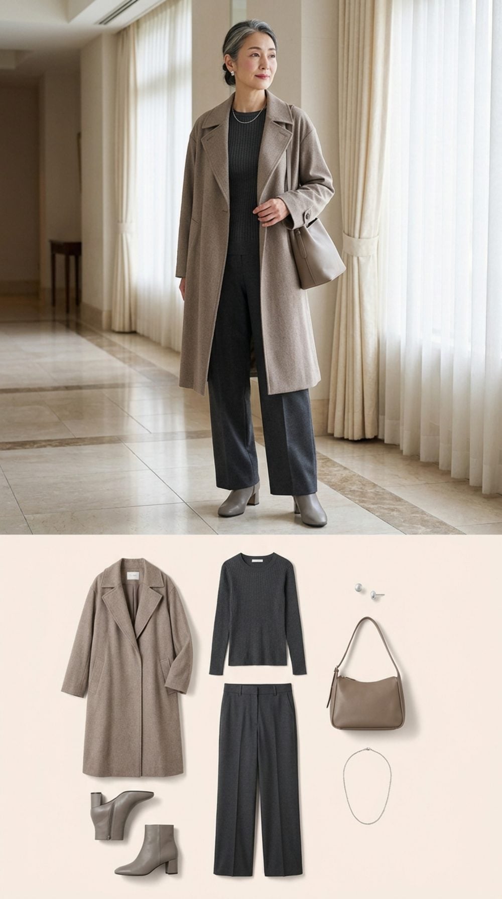Taupe Over Charcoal: The Tonal Monochrome Strategy That Quietly Slims