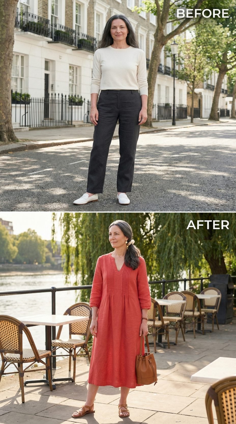 Coral Linen, a Pintuck Bodice, and the Riverside Café That Closes the Argument