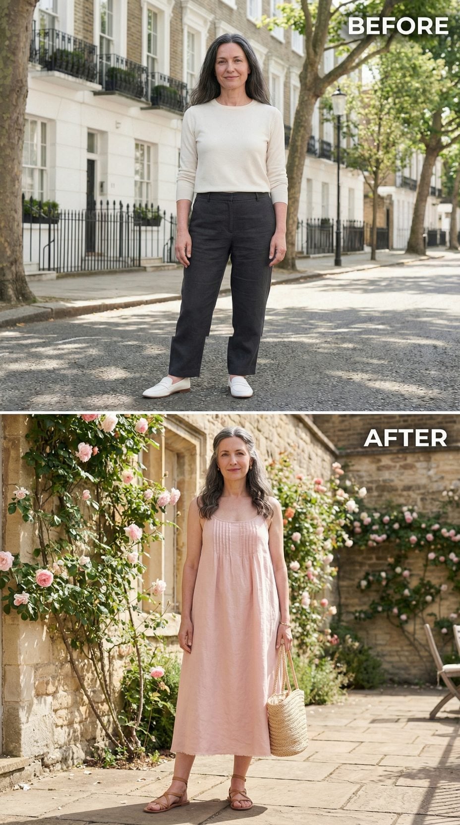 Pink Linen, Pintuck Pleats, and a Rose Garden That Does Exactly What It Should