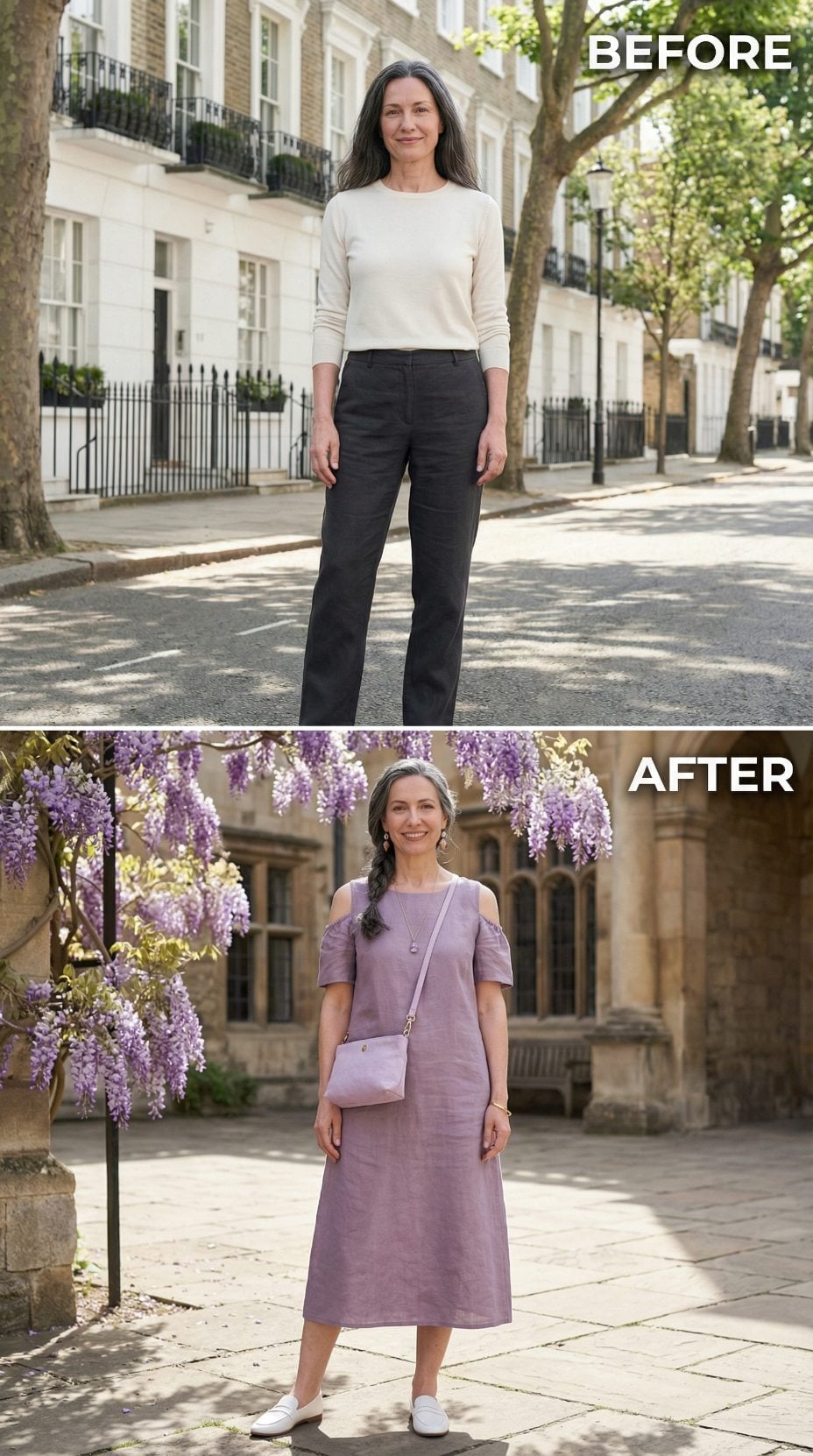 Dusty Mauve Linen, Cold-Shoulder Sleeves, and What Wisteria Confirms About Colour Instinct