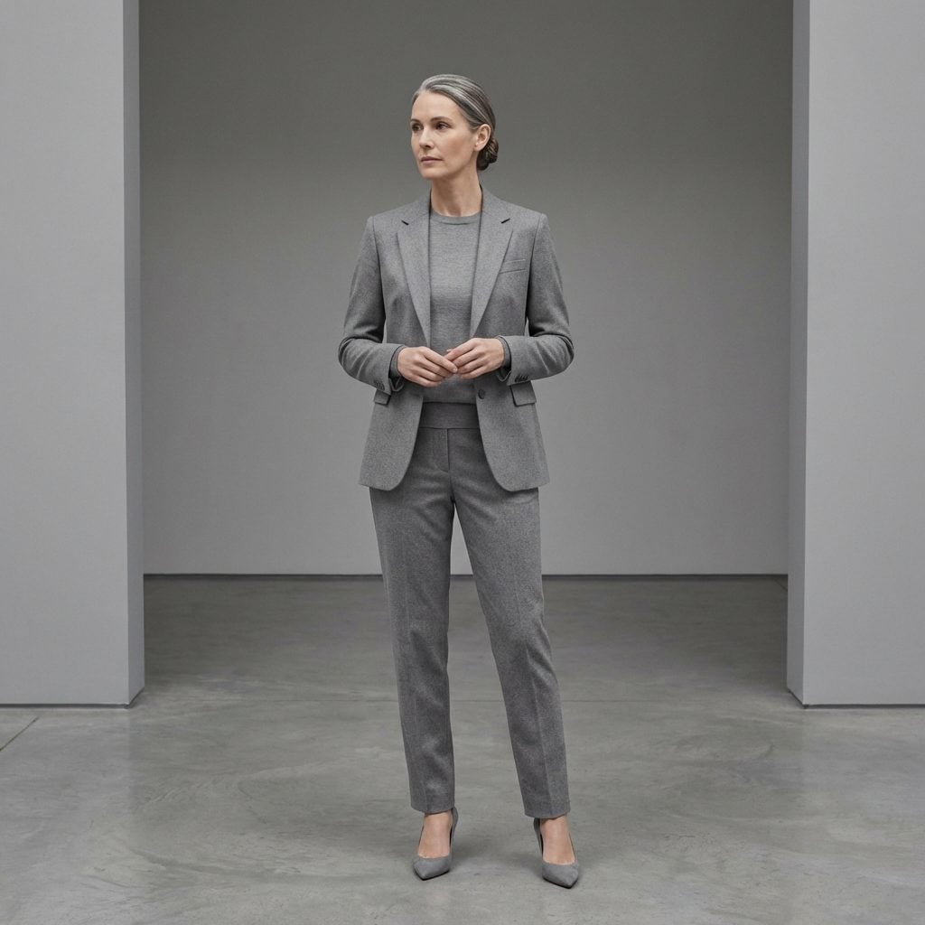 Head-to-Toe Grey That Forgot Texture Entirely