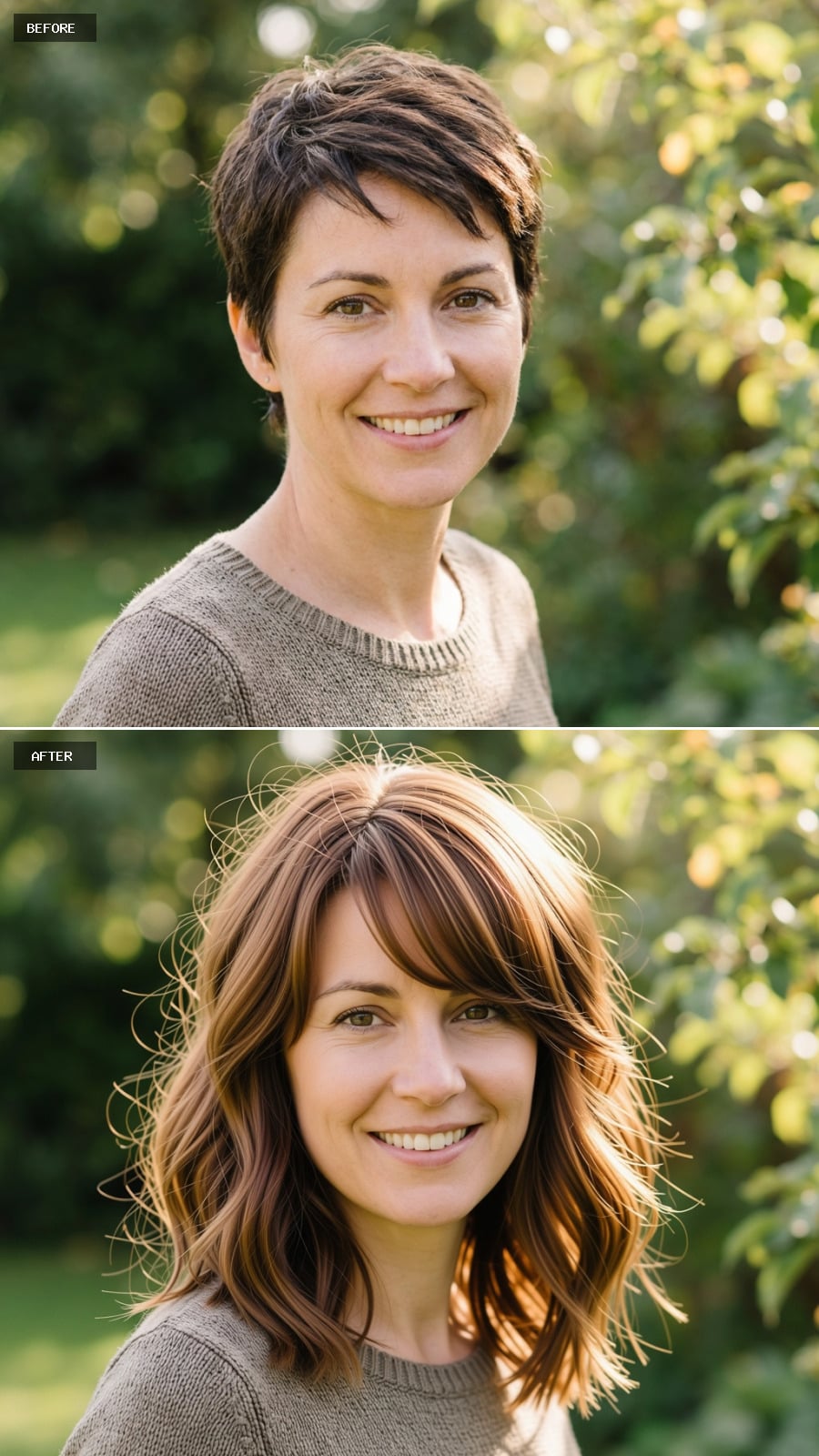 Wavy, Sun-Caught, Shoulder-Length: What Growing Out a Pixie Actually Looks Like