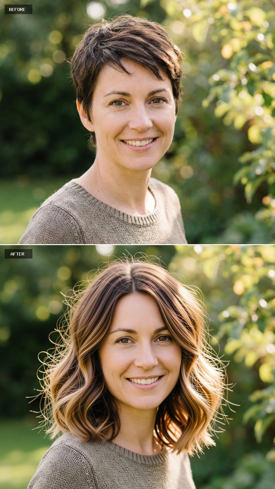 Caramel Highlights, Wavy Ends, Shoulder Length: What the Grown-Out Version Delivers