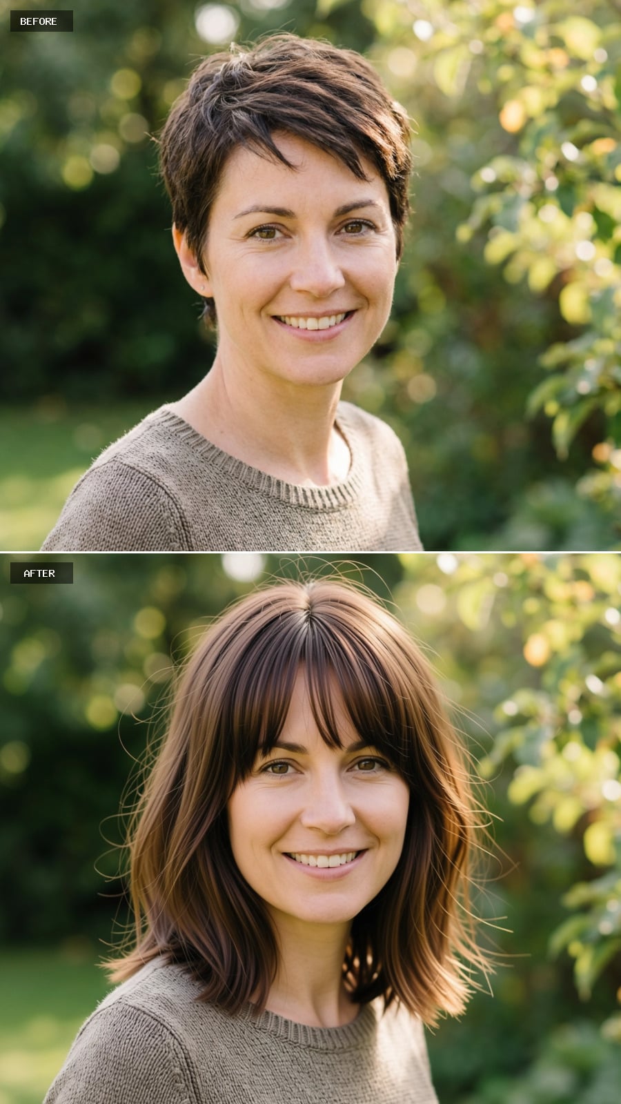 Bangs, Length, and Brunette Depth: What This Combination Resets at 44