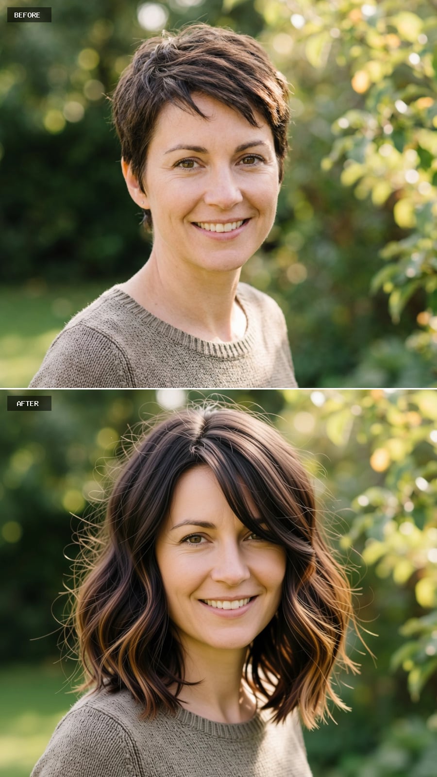 Grown Into Waves: What a Lob With Highlights Does to a Pixie Face Shape