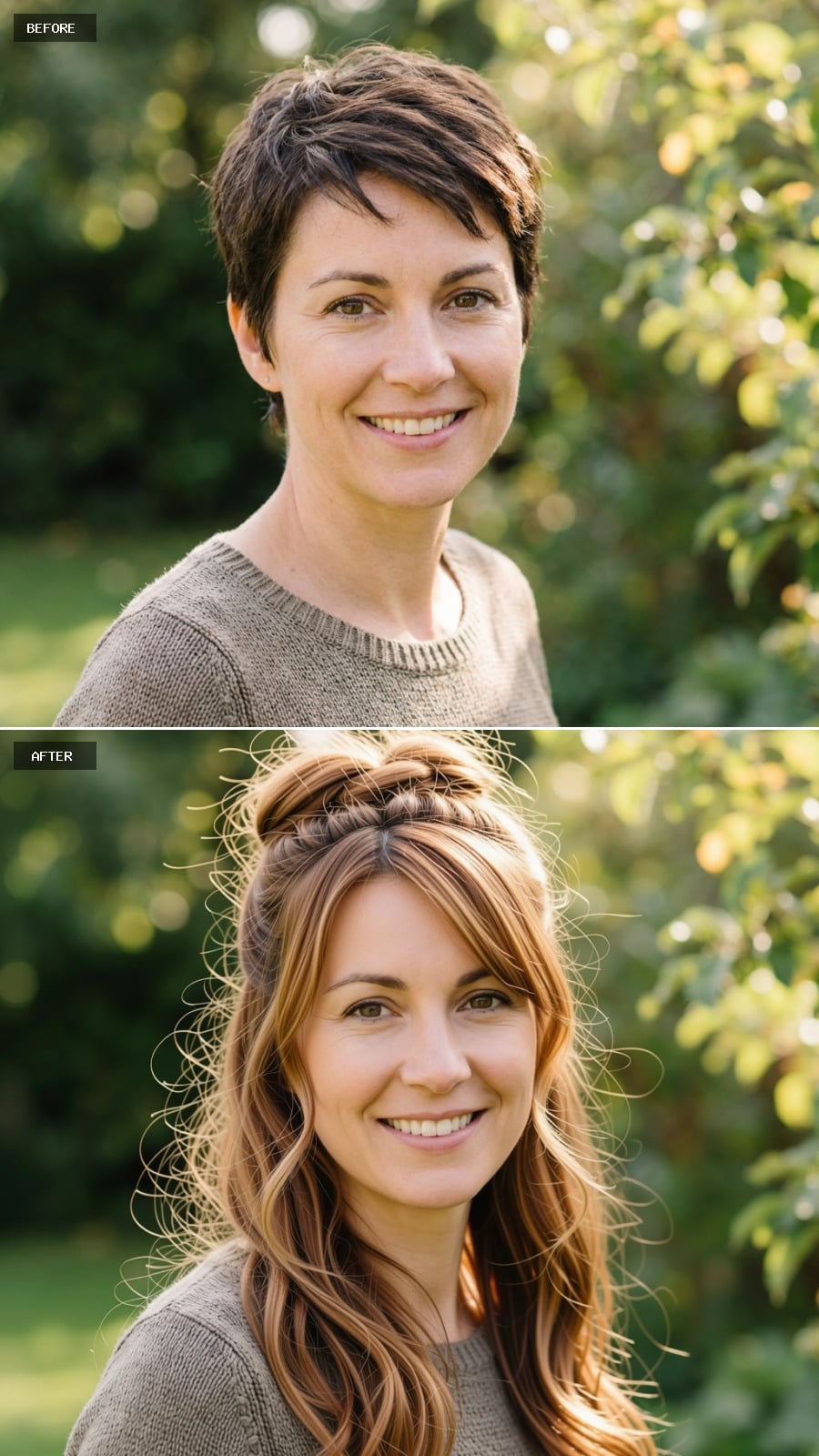 Braided Crown, Warm Auburn Waves, and What Pinned Volume Does Differently Than a Pixie