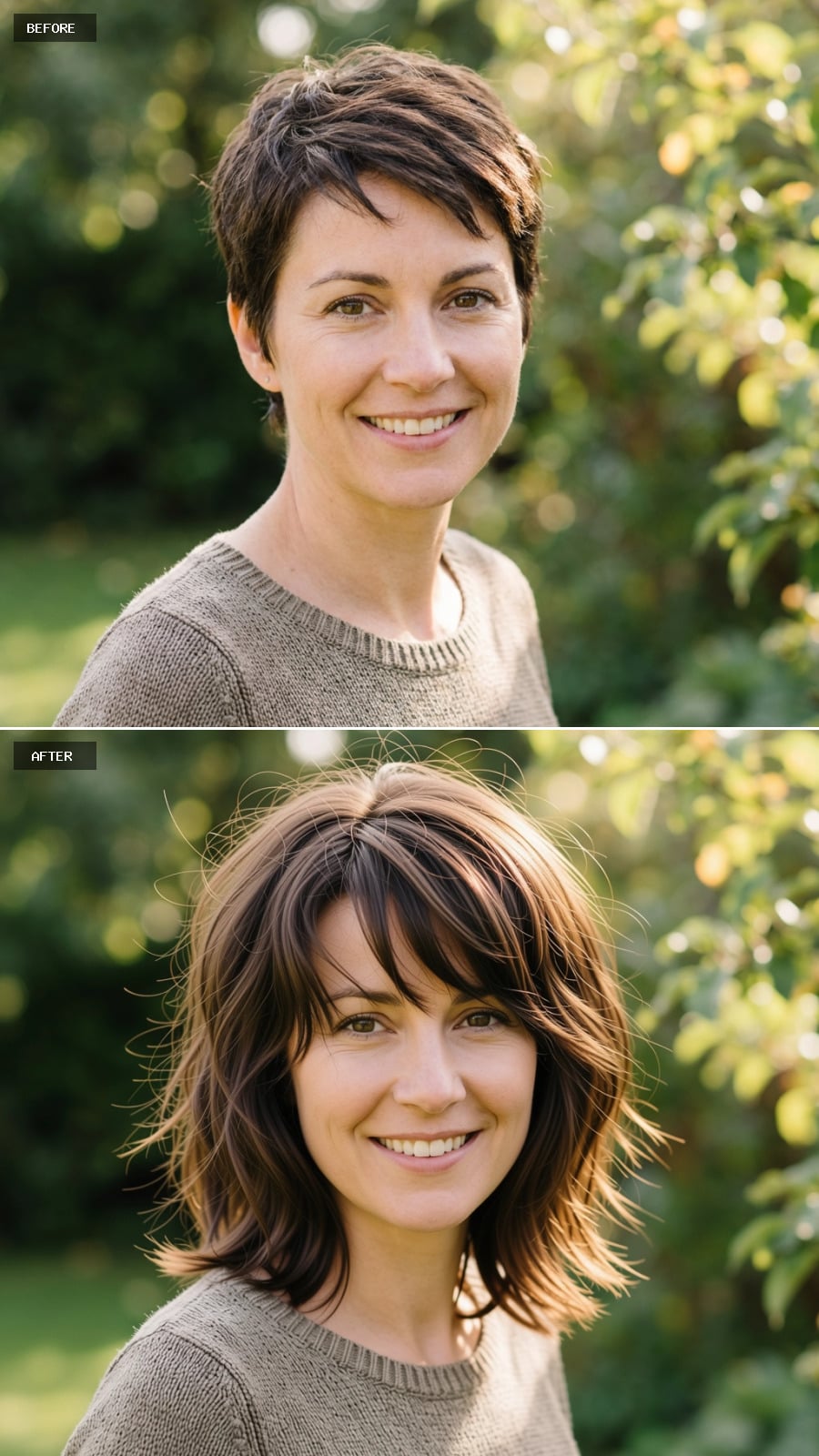 Wavy Bob, Caramel Highlights, and What Bangs Return to a Pixie Jawline