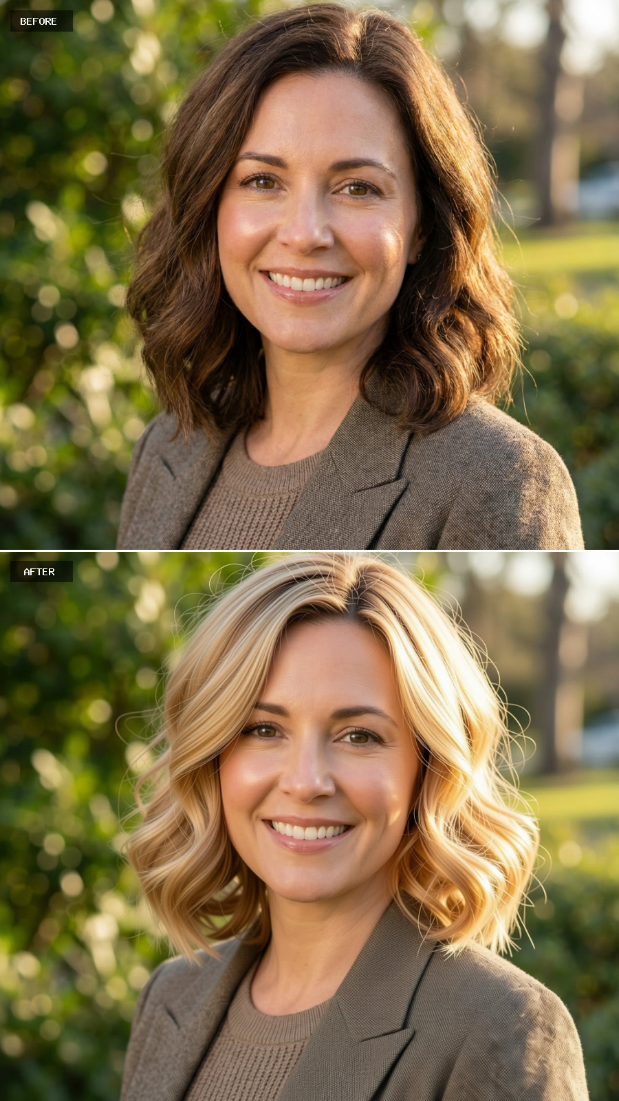 Brown Waves to Blonde Curls, and the Whole Photograph Changes Temperature