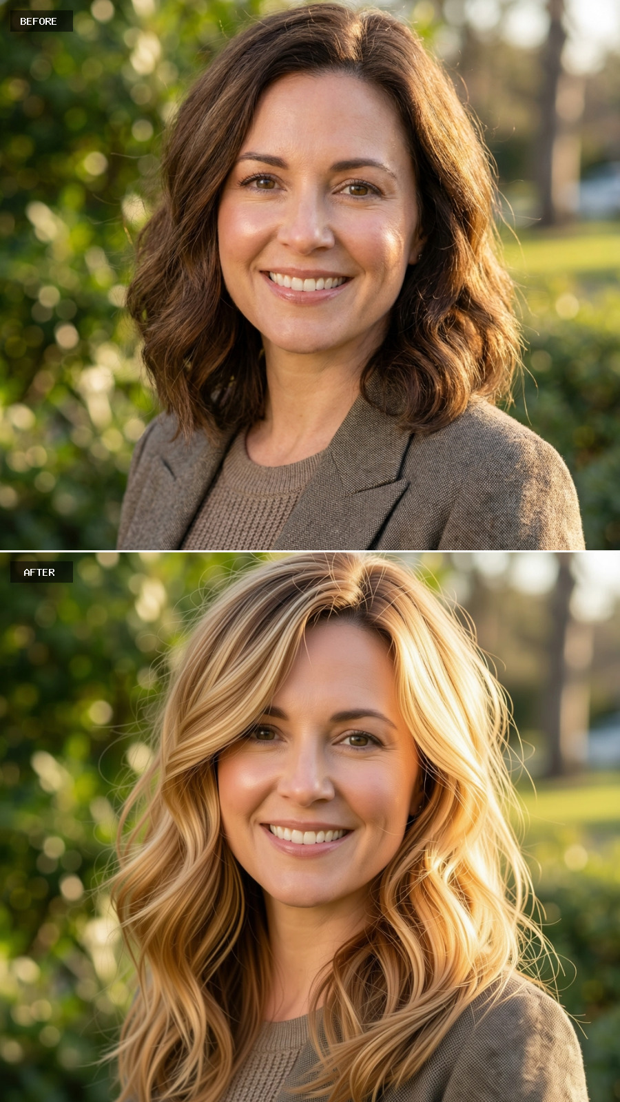 Blonde Layers Replaced the Brunette Entirely, and the Blazer Finally Took a Back Seat