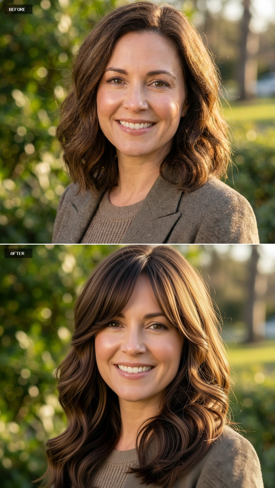 Bangs Cut to the Brow and Waves Dropped Past the Shoulder Reframed Everything