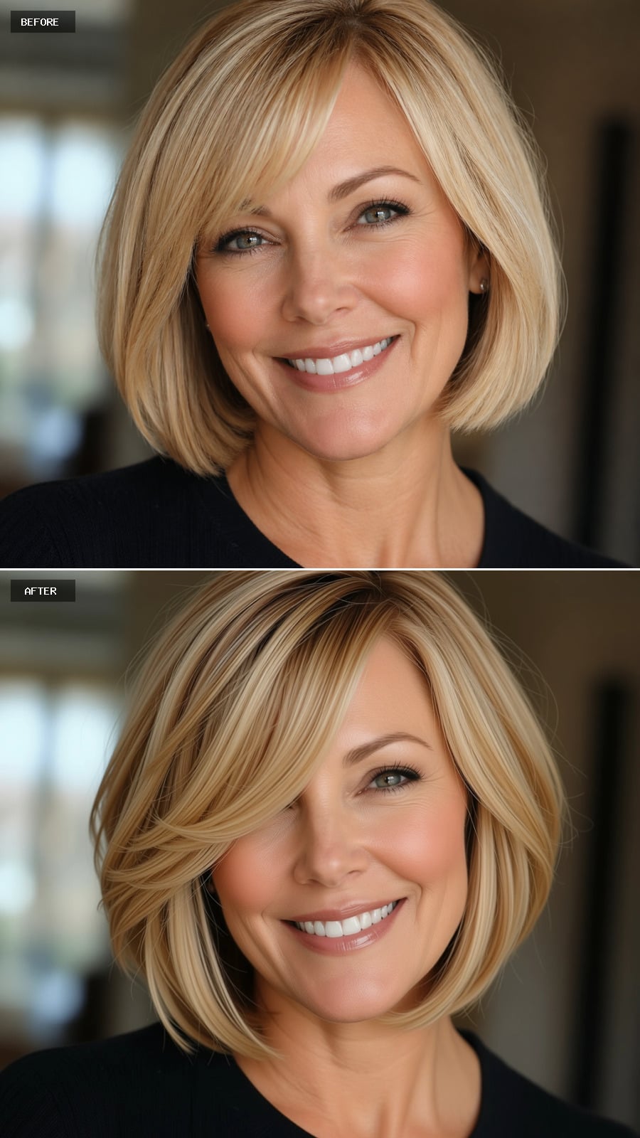 Blonde Bob Gets Layers and Dimension — Same Length, Completely Different Energy