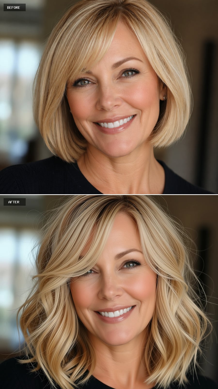 Wavy Lob With Blonde Highlights Adds Volume Where a Bob Never Could