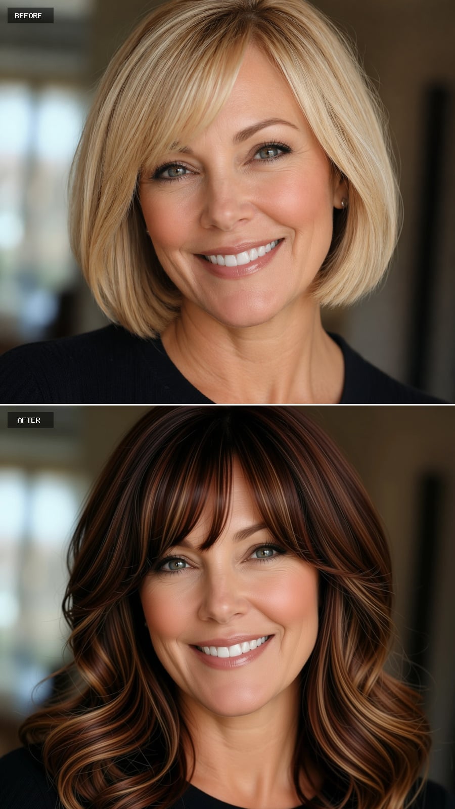 Dark Brunette Waves With Caramel Ribbons Prove Length Changes the Entire Conversation