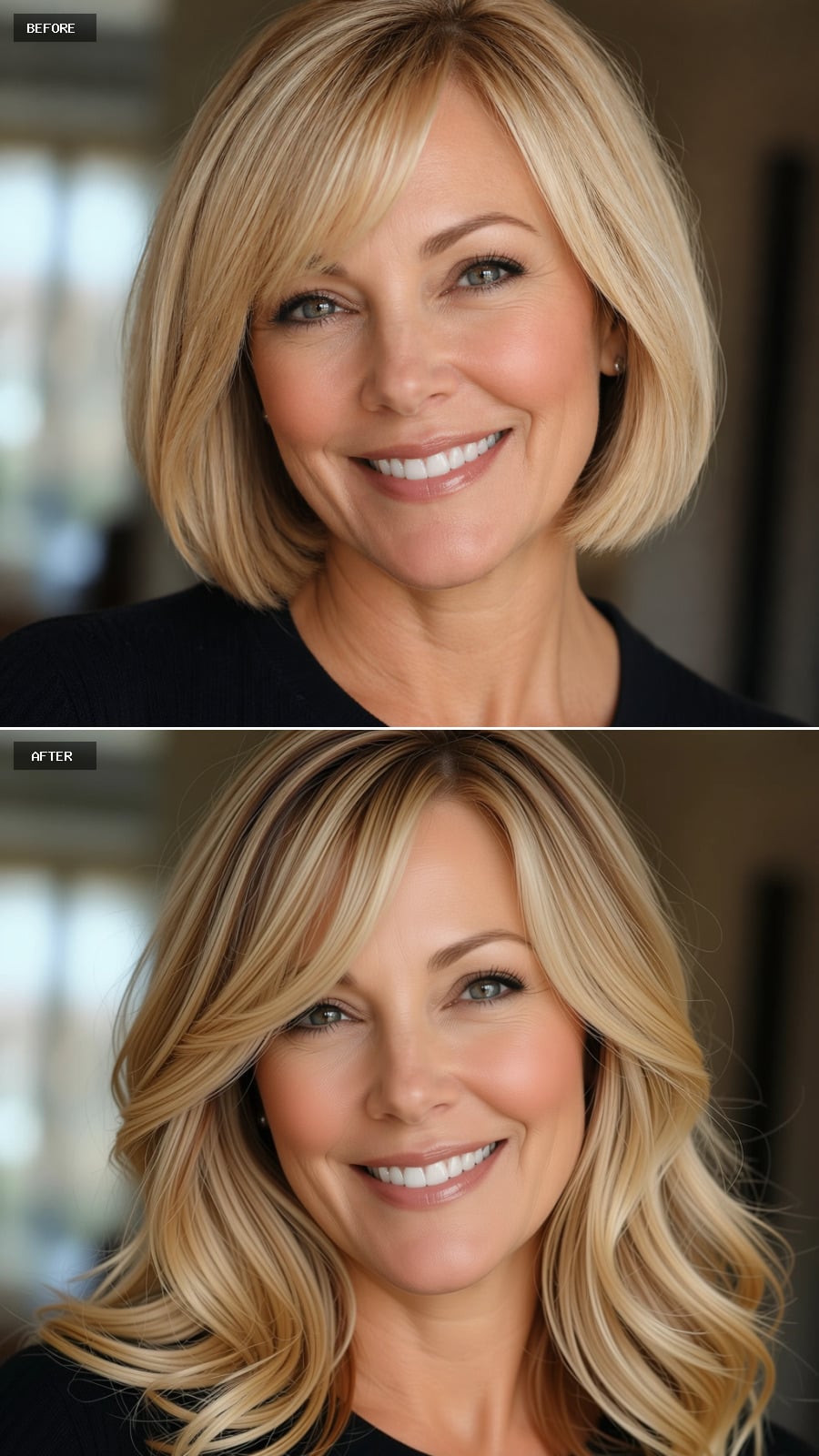 Blonde Waves With Root Depth Prove Medium Length Has a Language All Its Own