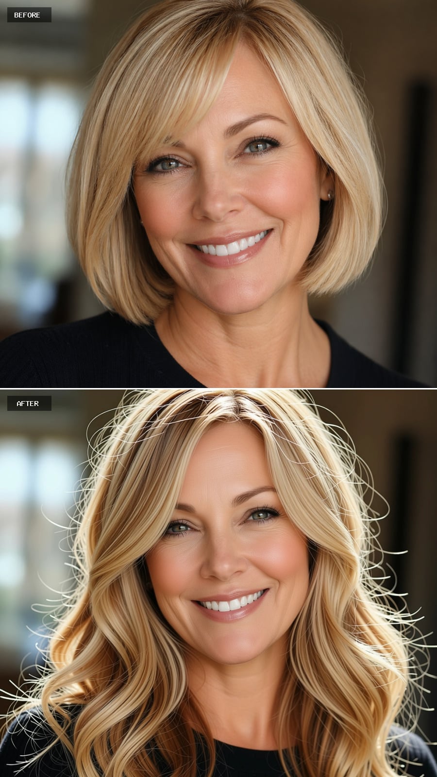 Wavy Blonde Extensions With Root Depth Show What the Bob Was Holding Back