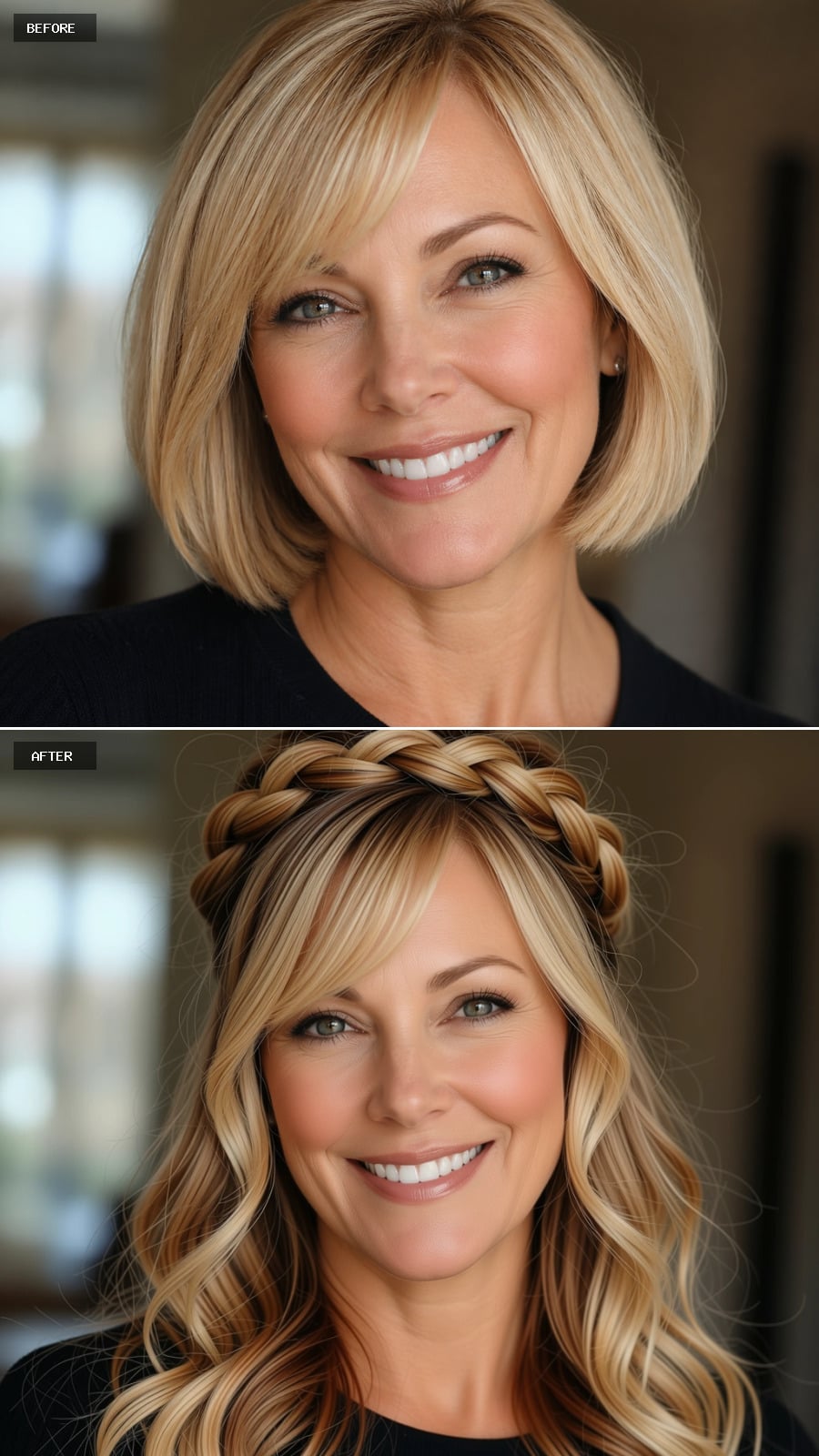 Braided Crown With Long Waves Settles the Question a Bob Has Been Avoiding