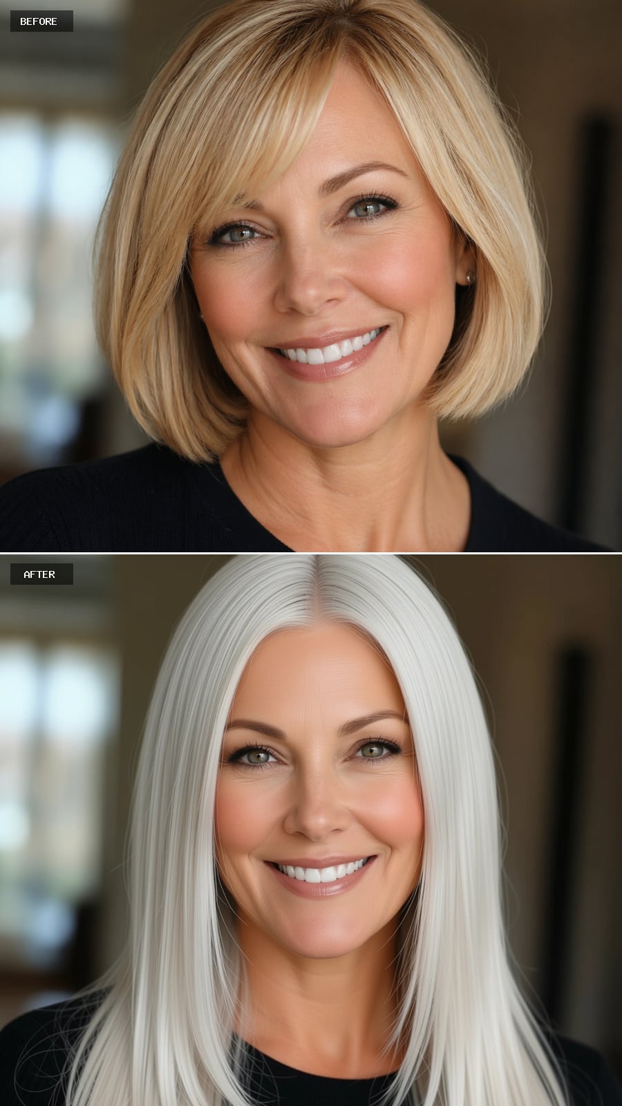 Silver Length Worn Straight and Center-Parted Argues Against Every Reason She Stayed Short