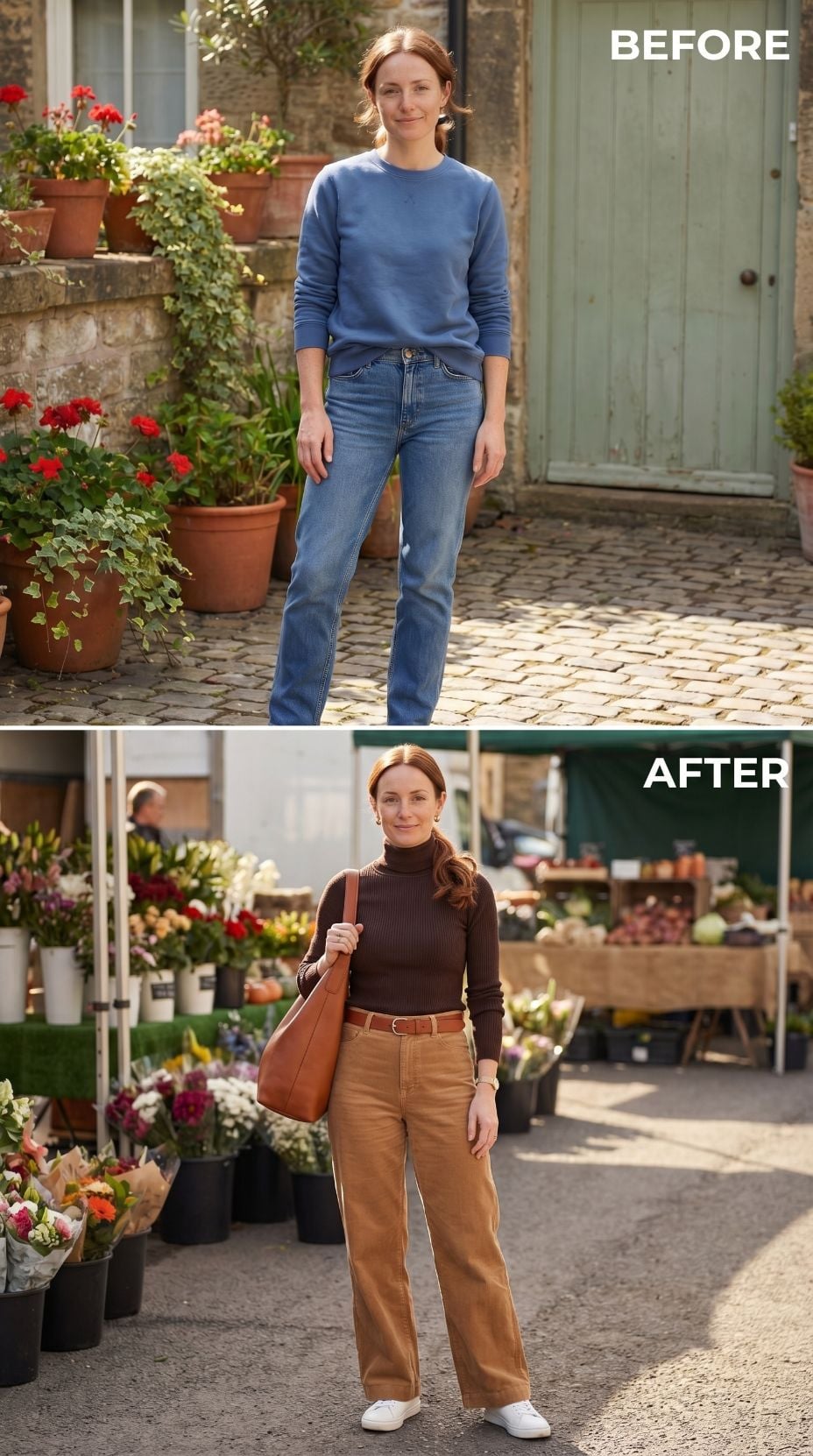 Corduroy, a Brown Rib Knit, and the Market She Finally Showed Up To