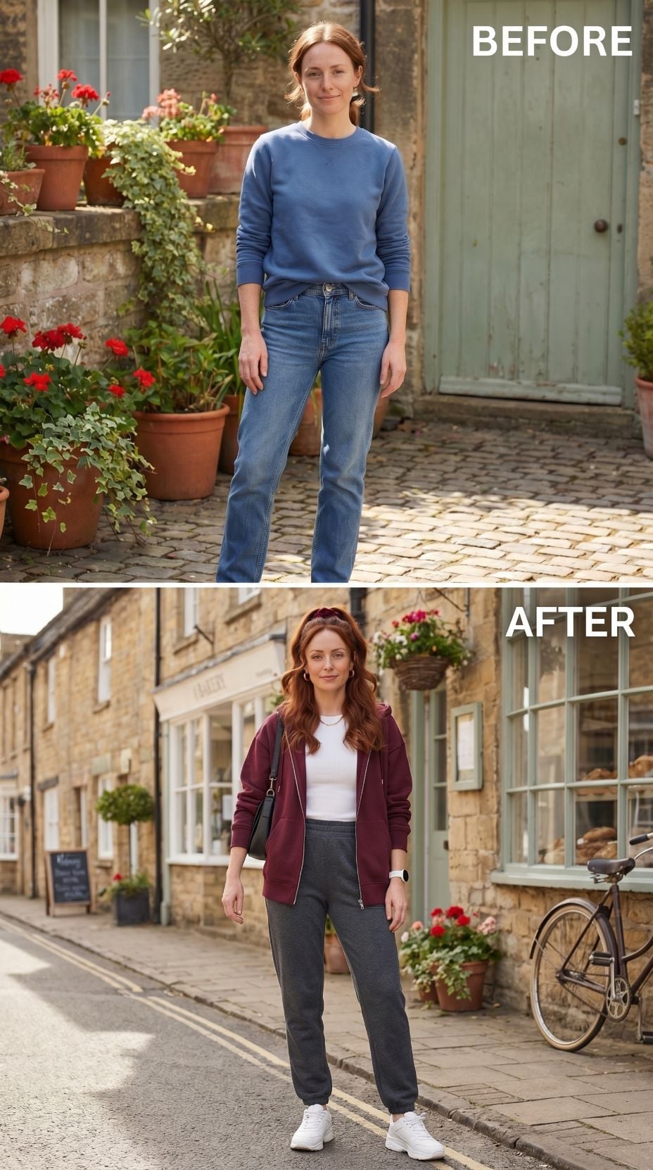 Burgundy Zip-Up, Grey Joggers, and the Saturday She Stopped Apologizing for Comfort