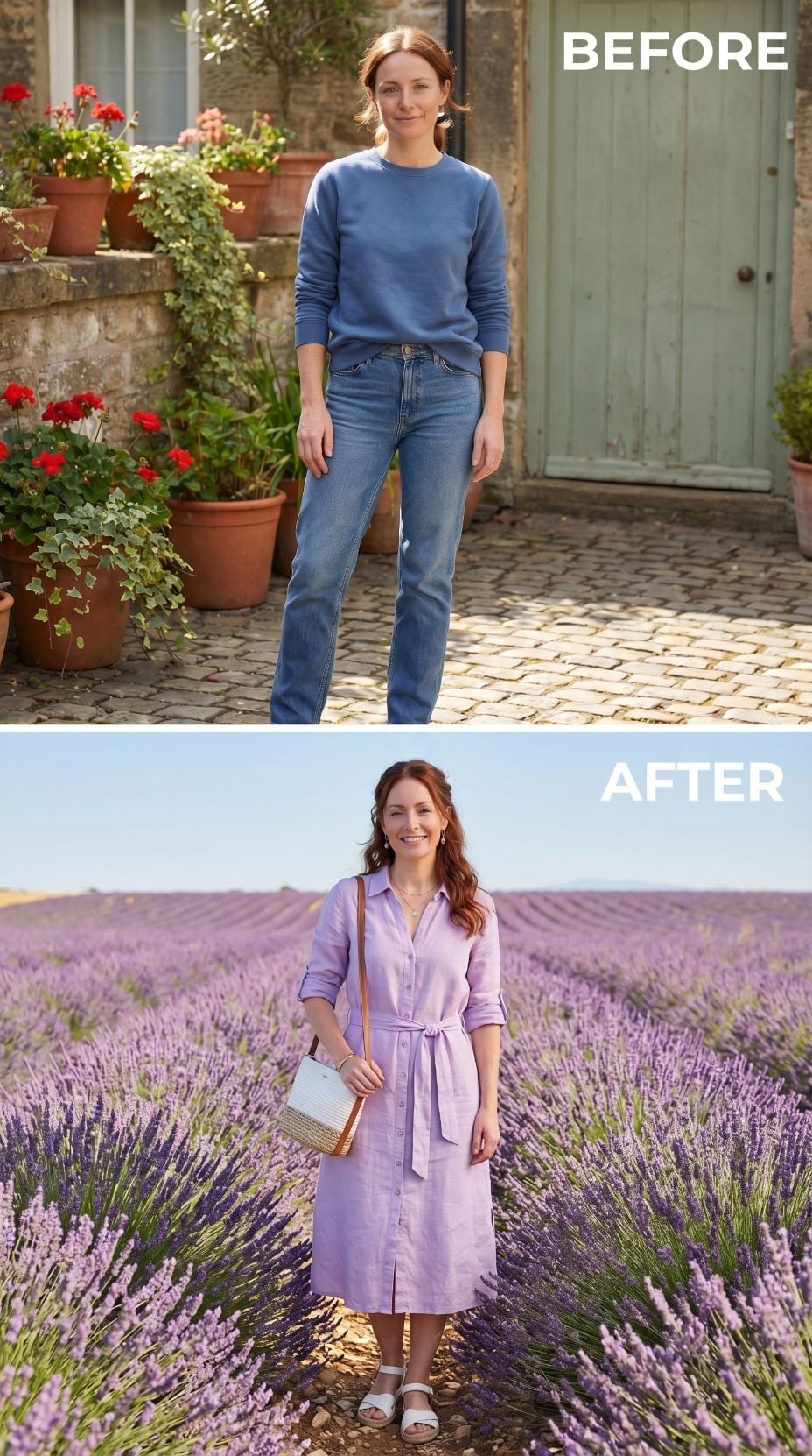 Lavender Linen, a Cobblestone Courtyard Left Behind, and Rows of Purple Bloom