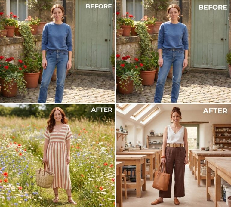 45 Year Old Woman In Midst of a Midlife Awakening Asked AI for Casual Wear Makeover Ideas. These Are the Genius 27 Before and Afters