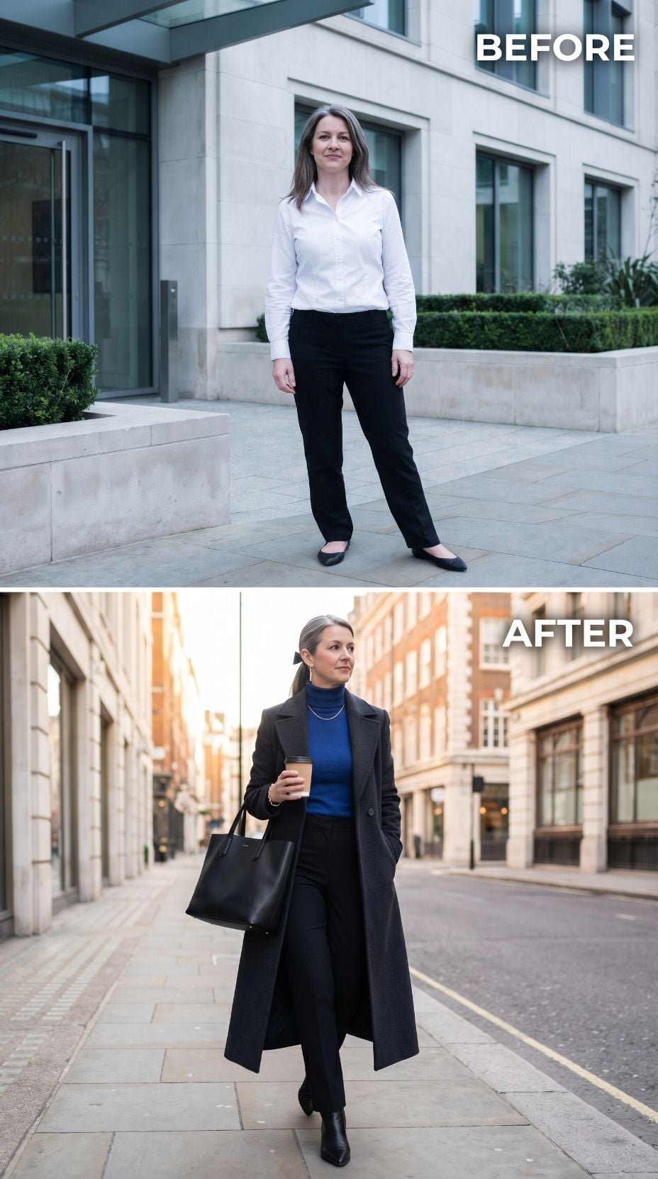Cobalt Turtleneck, Longline Coat, and the Commute That Finally Looks Intentional