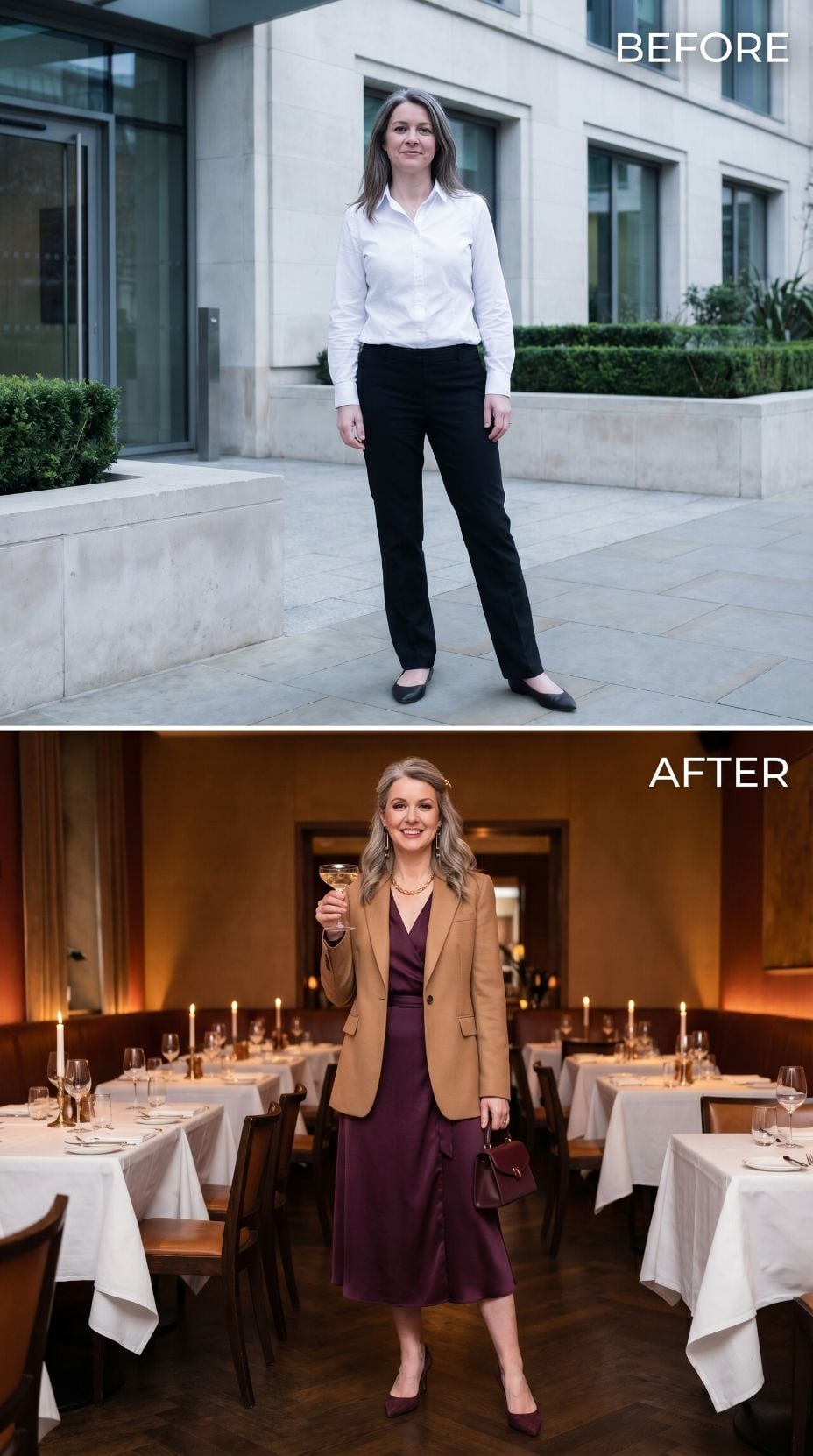 Black Trousers to Burgundy Midi: When the Work Uniform Finally Gets Retired