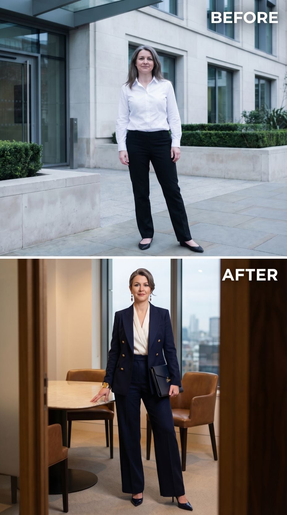 Double-Breasted Navy, Gold Buttons, and the Boardroom Silhouette Worth Stealing at 44