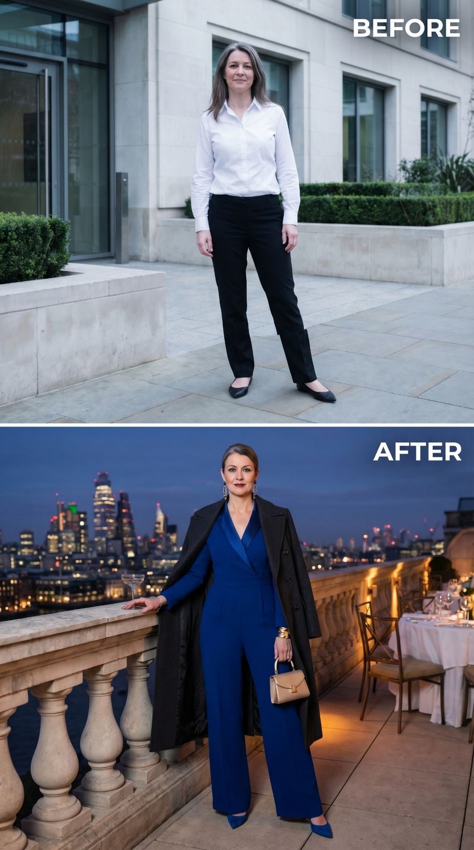 Royal Blue Jumpsuit, Longline Wool Coat, and a Rooftop Formula Worth Every Penny