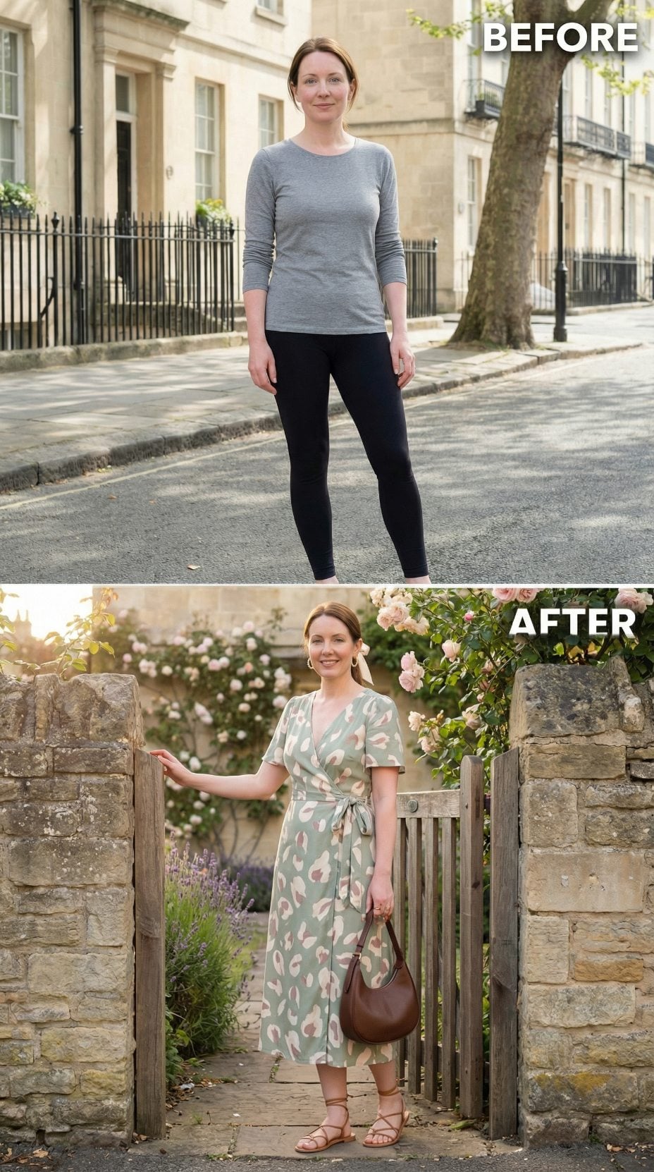 Wrap Dress, Gold Hoops, and a Garden Gate That Earned Its Moment