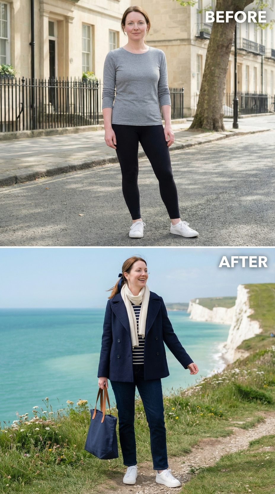 Navy Peacoat, Breton Stripes, and What the White Cliffs Revealed About Proportion