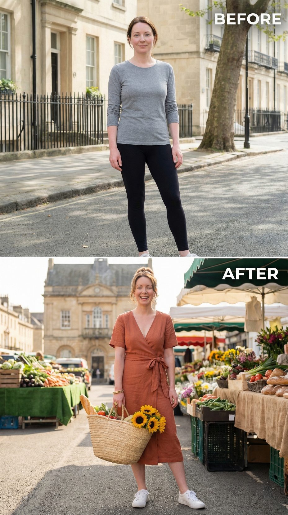 Grey Long-Sleeve, Black Leggings, and a Market Square That Raised Its Hand First