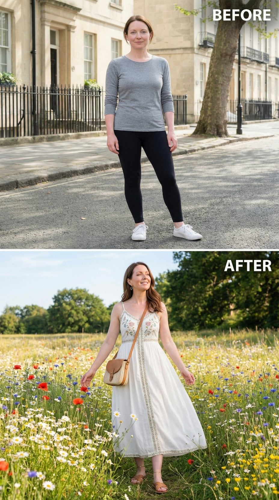Wildflower Field, White Embroidery, and the Case for Ditching the Grey Top