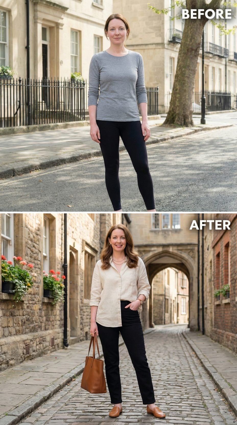 Cobblestone Alley, a Linen Overshirt, and What Dark Straight-Leg Denim Already Settled