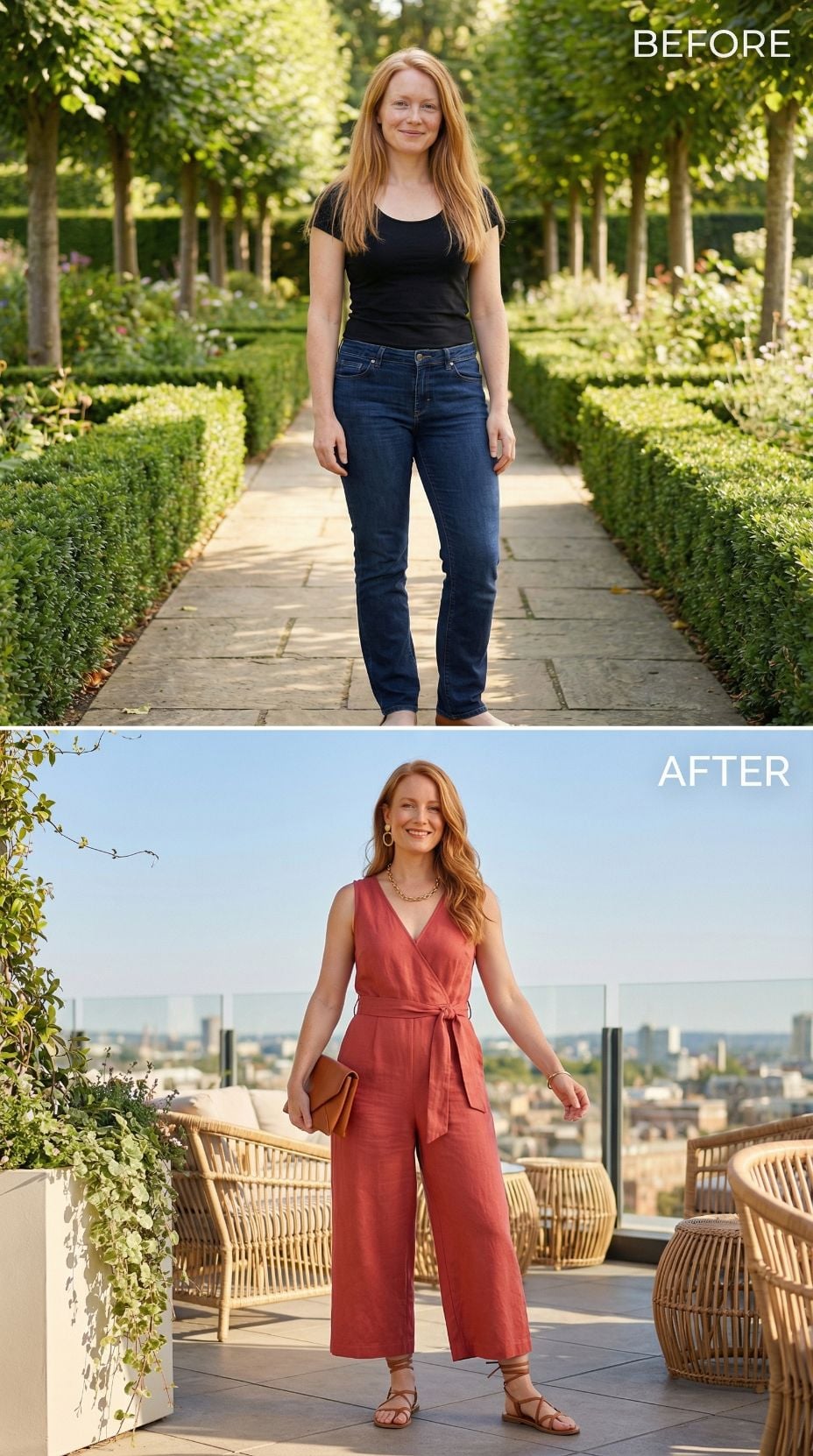 Black Cap-Sleeve and Dark Jeans, Rooftop Terrace, and Not One Moment of Indecision