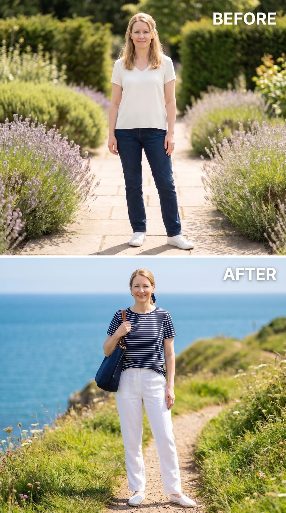 Navy Stripes, White Linen, and a Coastal Path That Required No Introduction
