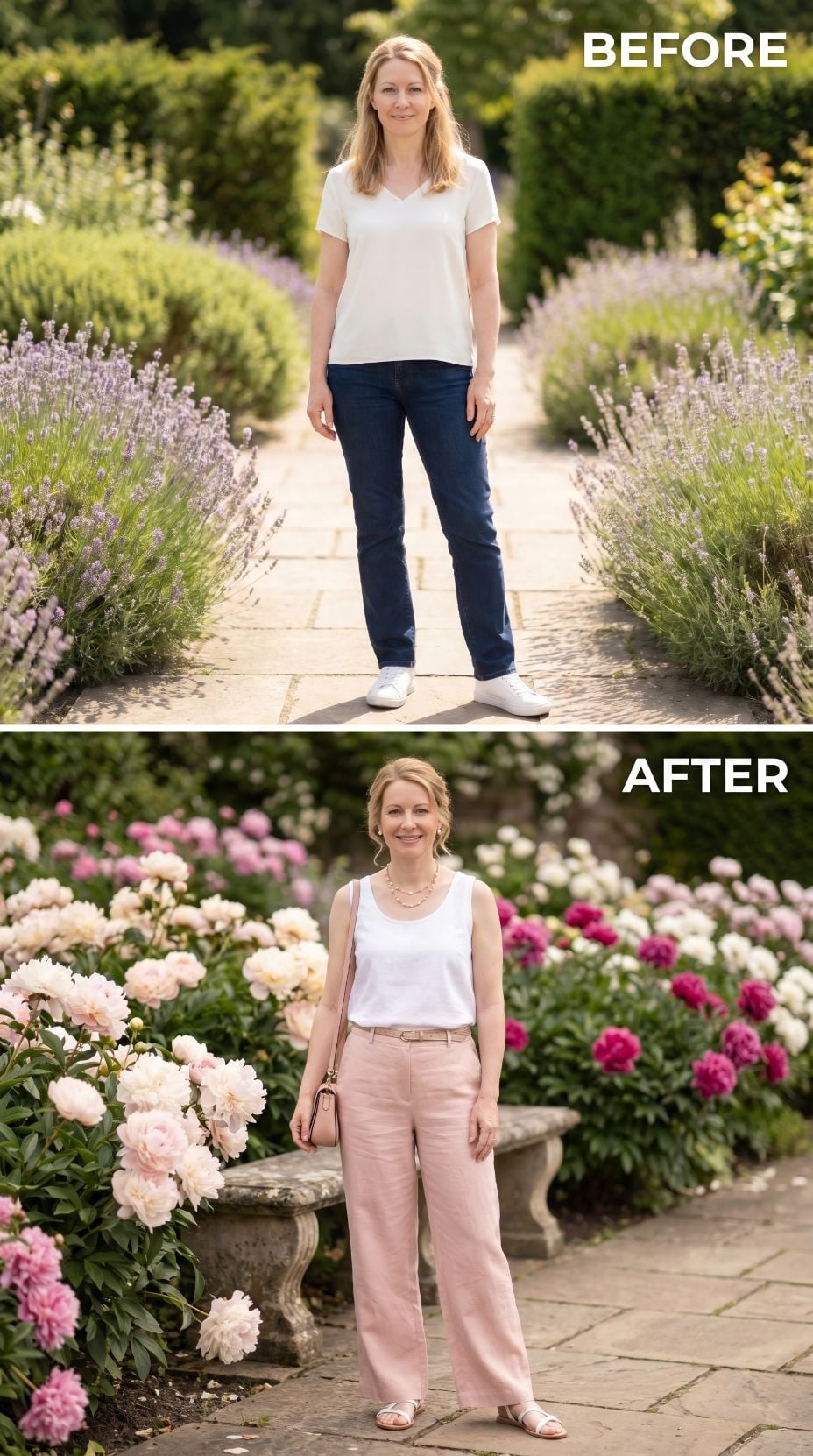 Pink Linen, Peonies, and a Neckline That Finally Had Room to Breathe