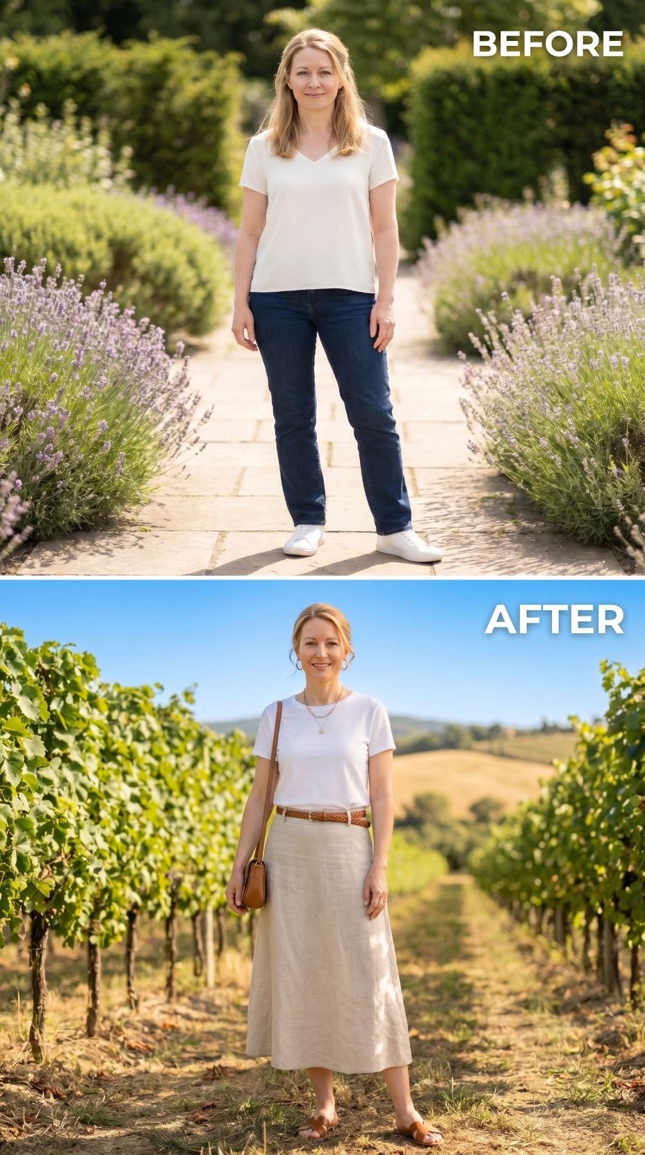Lavender Garden, a Linen Midi, and Quiet Proof That Style Doesn't Need Volume