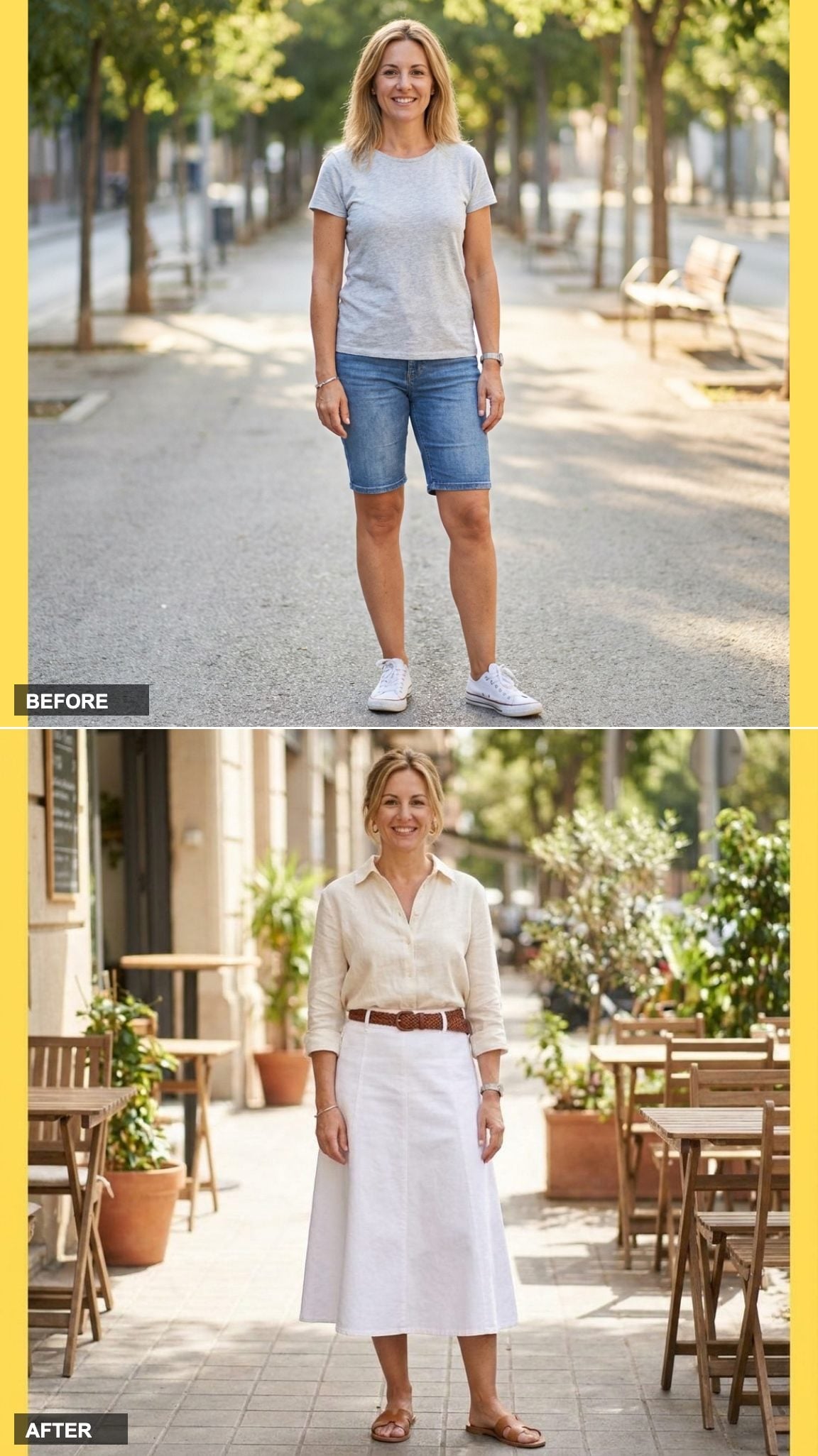 White Midi Skirt and Tucked Linen Blouse: The Brunch Outfit That Actually Fits