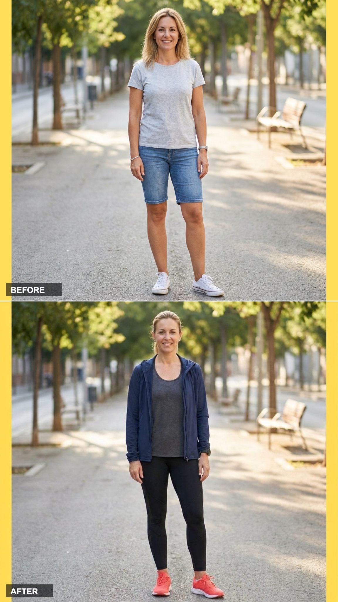 Early Morning Workout in Athletic Leggings, Breathable Tank, and a Lightweight Zip-Up