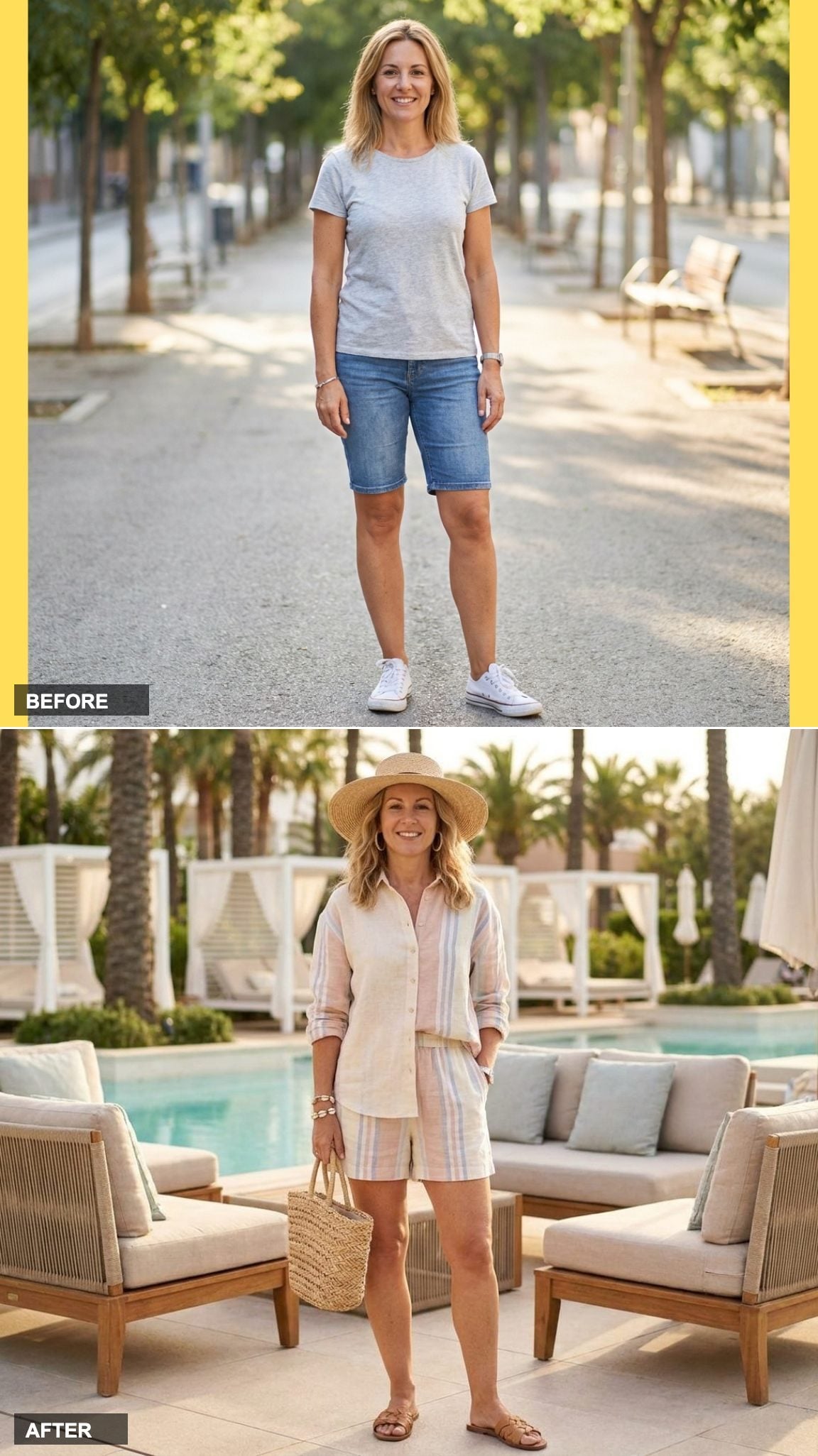 A Pastel Co-Ord Set with Relaxed Shirt and Shorts for Resort Lounging