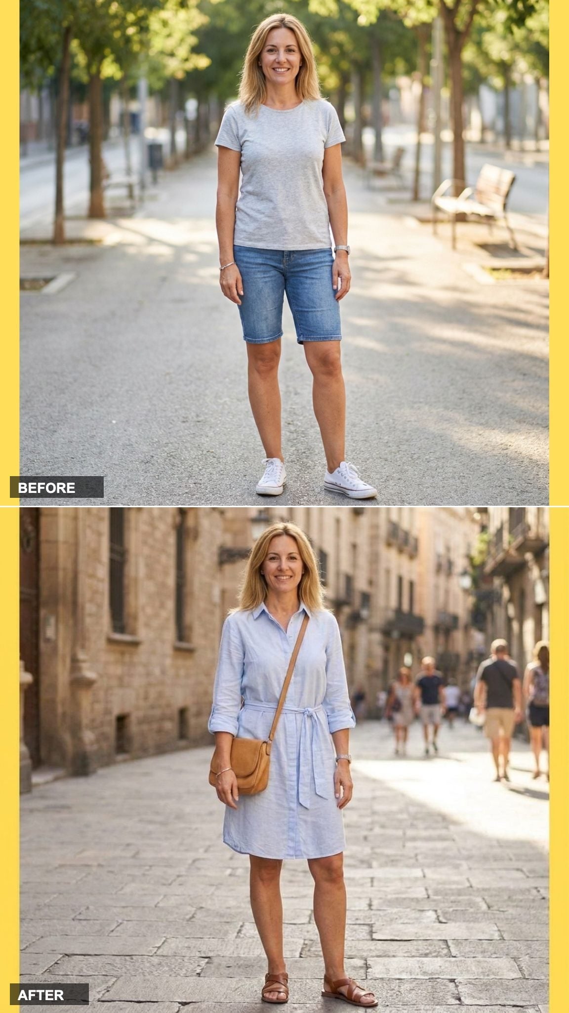 Pale Blue Cotton Shirt Dress with Rolled Sleeves for a Day of Getting Lost on Purpose