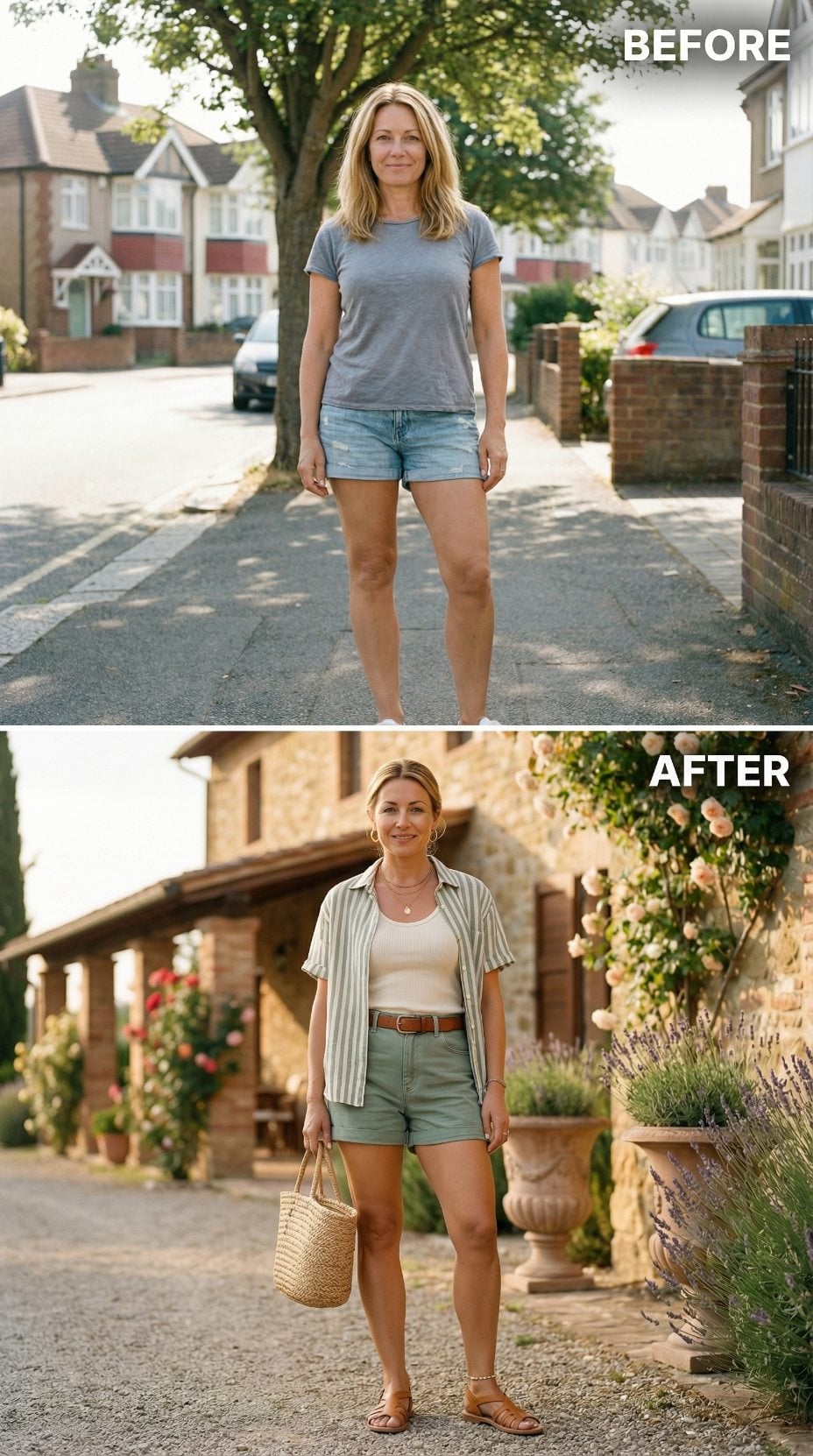 Tuscany Gravel, Sage Shorts, and the Striped Shirt That Did All the Work