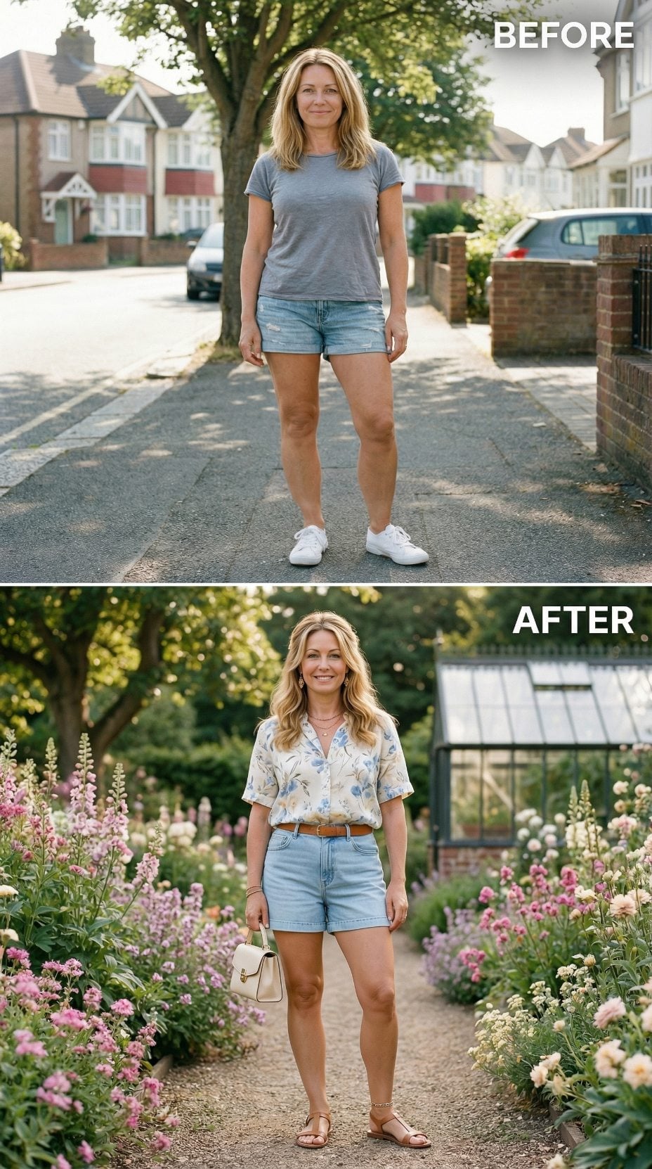 Suburb Sidewalk Said Nothing. A Flower Garden Said Everything.