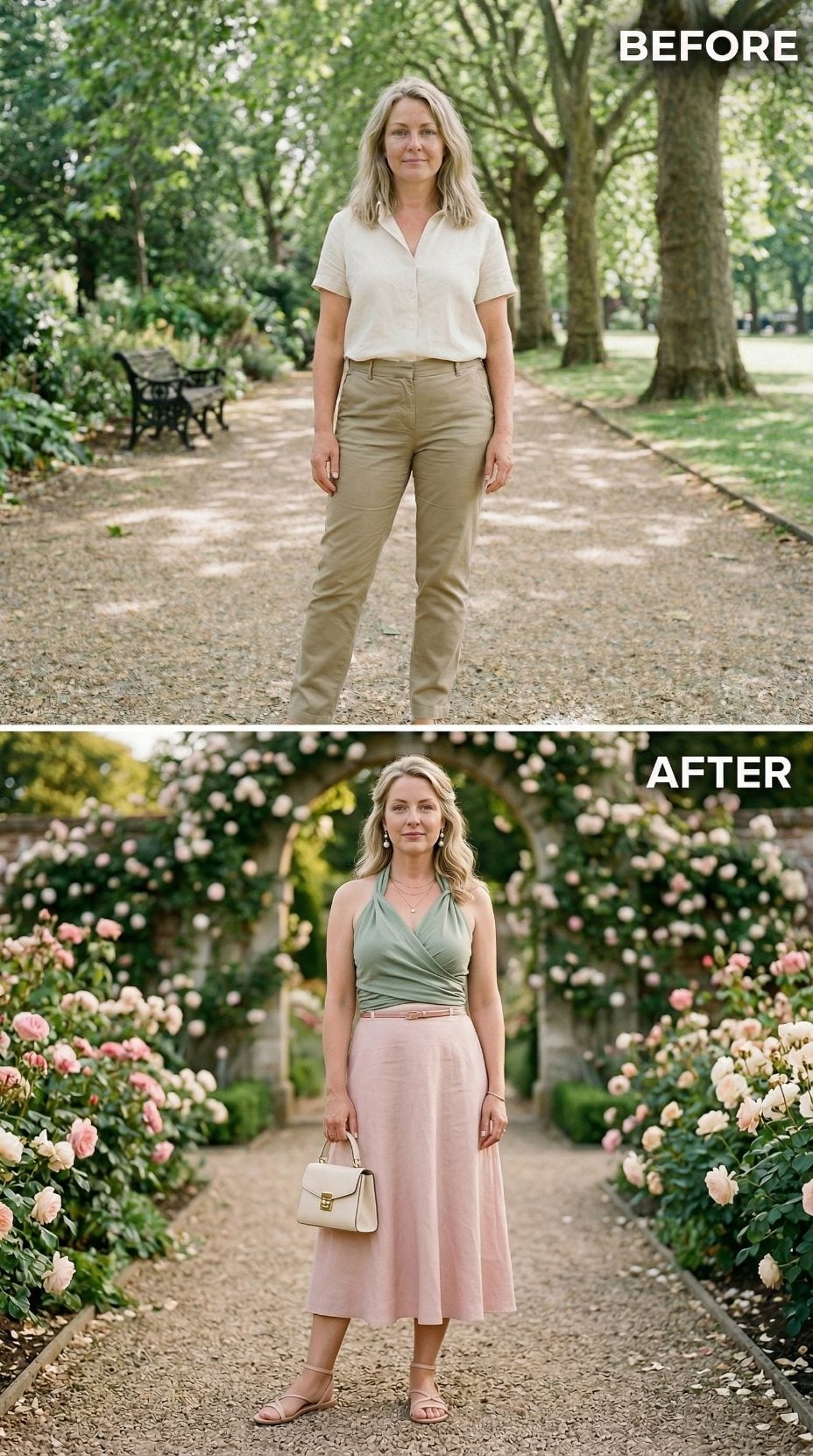 Sage Halter, Blush Midi, Rose Garden: Three Pieces That Rewrite the Whole Afternoon